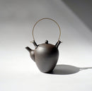 Nankei Pottery: Acorn-shaped Bankoyaki Dobin Tea Pot with Brass Handle (Dark Brown, 430ml) - Yunomi.life