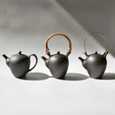Nankei Pottery: Acorn-shaped Bankoyaki Dobin Tea Pot with Wood Handle (Dark Brown, 430ml) - Yunomi.life