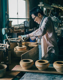 Nankei Pottery: Bankoyaki Flat Kyusu with Ceramic Mesh Strainer (Sand, 320ml) - Yunomi.life