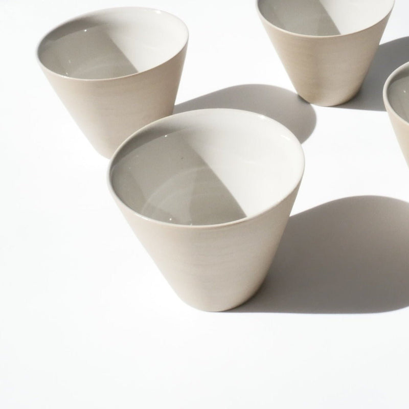 Nankei Pottery: Matte Cone Ceramic Tea Cup (Sand, 100ml) - Yunomi.life