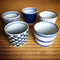 Saikai Ceramics: 5-piece Aritayaki Soba Cup Set, Indigo Design Series - Yunomi.life