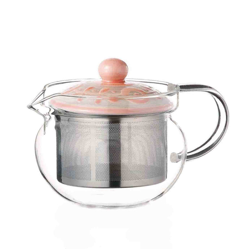 Saikai Ceramics: Gaeden, Glass Tea Pot, Baby Pink - Yunomi.life