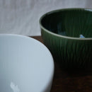 Yamani - Miyama Tableware: "Crease" Matcha Bowl Oribe Green - Yunomi.life