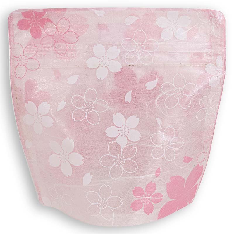 Yoshimura Pack 10185 Resealable Washi Paper Bag Pink Sakura 雲竜透明ﾁｬｯｸ付ｽﾀﾝﾄﾞ袋 桜 - Yunomi.life